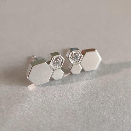 [BLAUE TRÄNEN] BEE LOVE SILBERNE DIAMANT-OHRRINGE