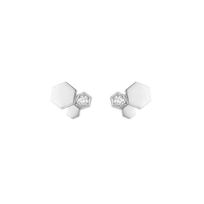 [BLAUE TRÄNEN] BEE LOVE SILBERNE DIAMANT-OHRRINGE