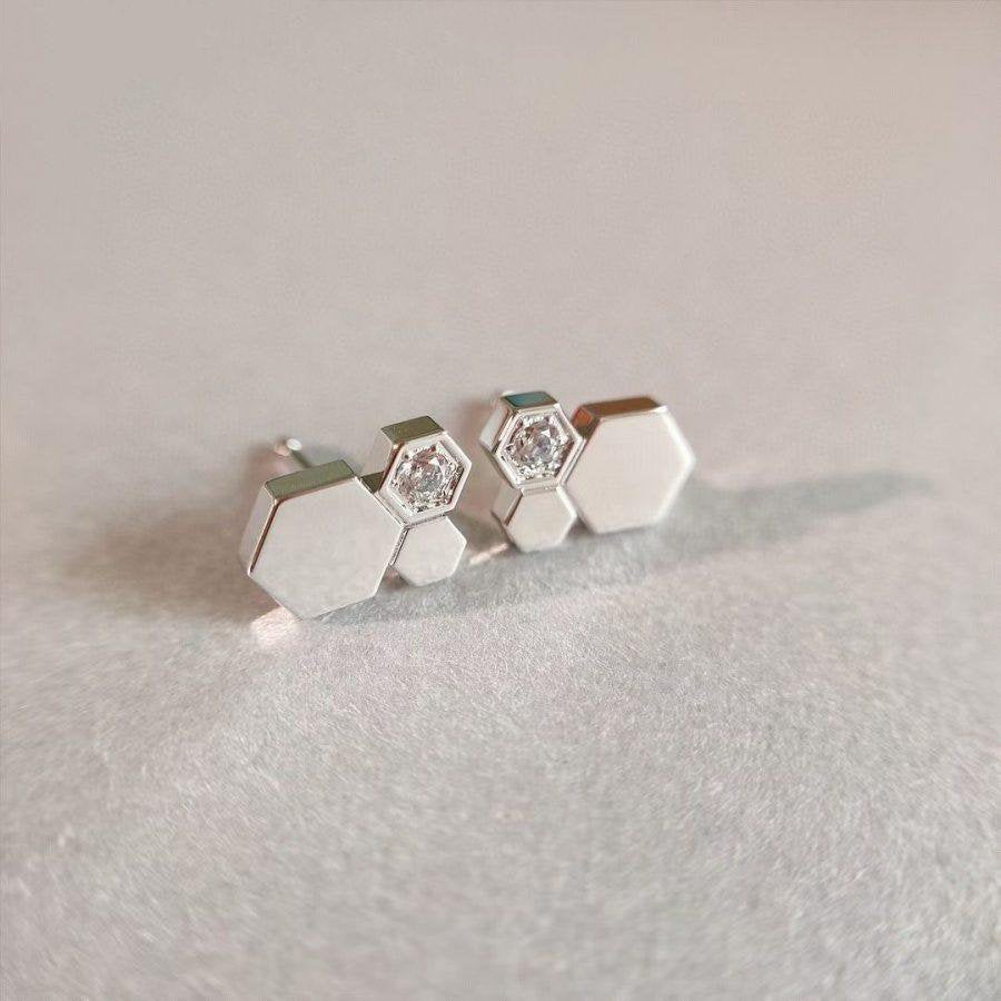 [BLAUE TRÄNEN] BEE LOVE SILBERNE DIAMANT-OHRRINGE