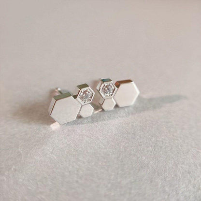 [BLAUE TRÄNEN] BEE LOVE SILBERNE DIAMANT-OHRRINGE