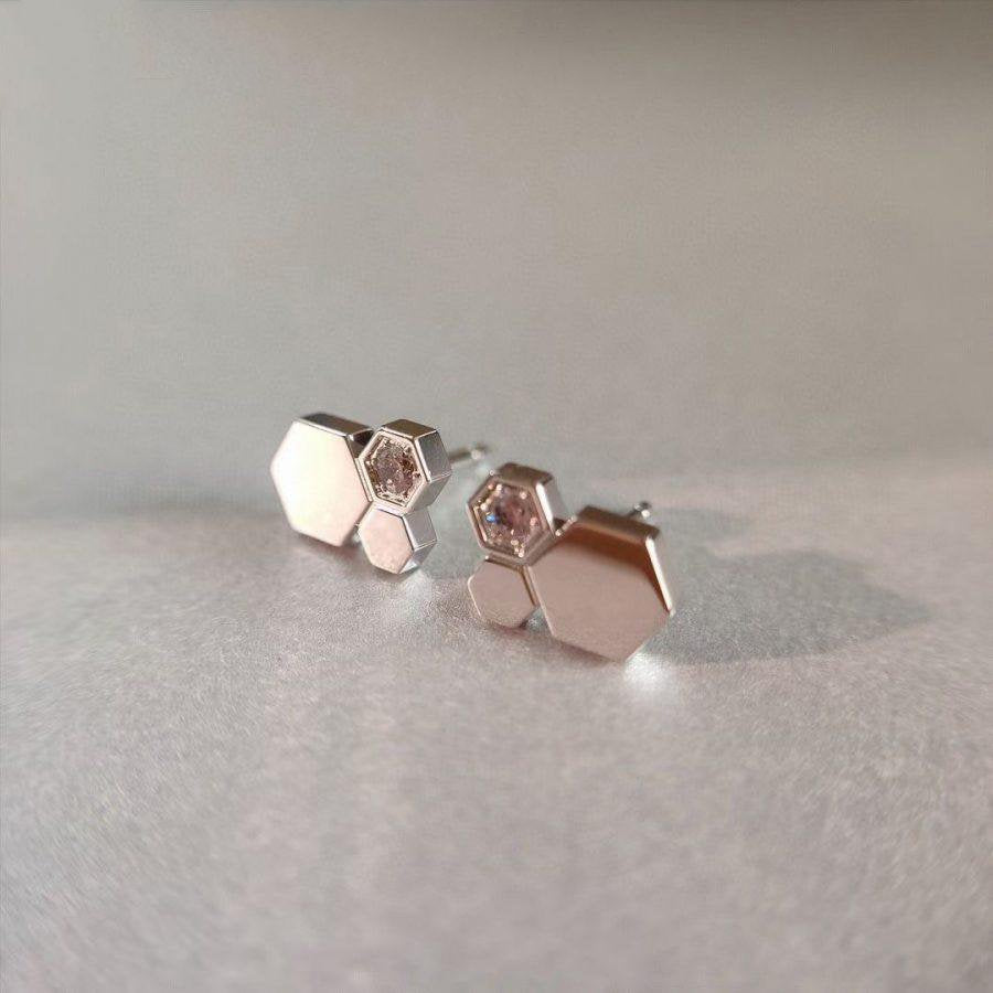 [BLAUE TRÄNEN] BEE LOVE SILBERNE DIAMANT-OHRRINGE