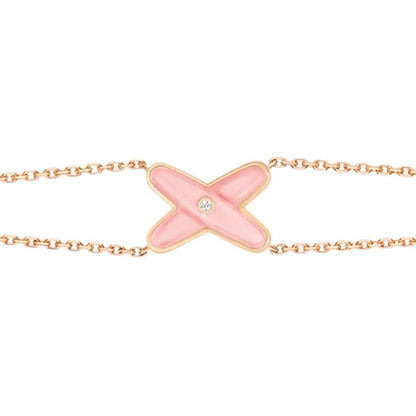 [BLAUE TRÄNEN]JEUX ARMBAND ROSA MOP ROSA GOLD 1 DIAMANT
