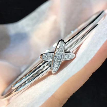 [BLAUE TRÄNEN]JEUX DE ARMBAND SILBER DIAMANTEN