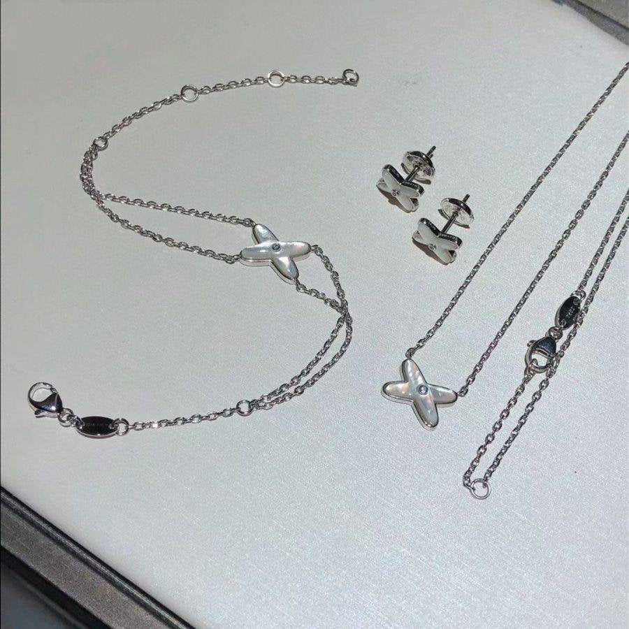[BLAUE TRÄNEN]JEUX ARMBAND WEISSES MOP SILBER 1 DIAMANT