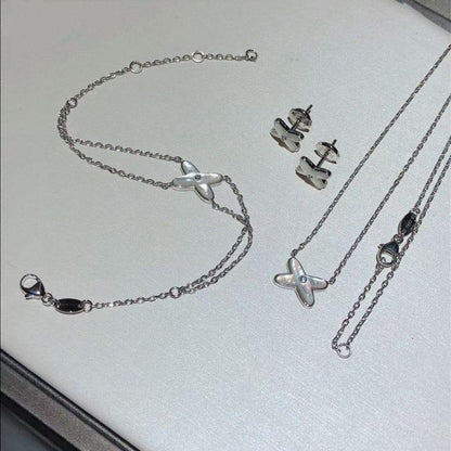 [BLAUE TRÄNEN]JEUX ARMBAND WEISSES MOP SILBER 1 DIAMANT