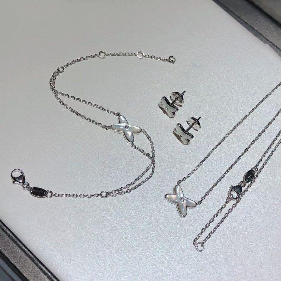 [BLAUE TRÄNEN]JEUX ARMBAND WEISSES MOP SILBER 1 DIAMANT