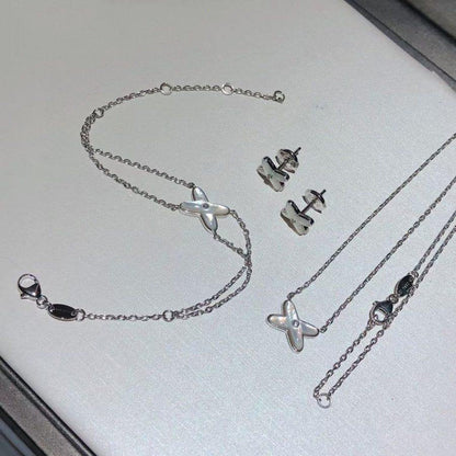 [BLAUE TRÄNEN]JEUX ARMBAND WEISSES MOP SILBER 1 DIAMANT