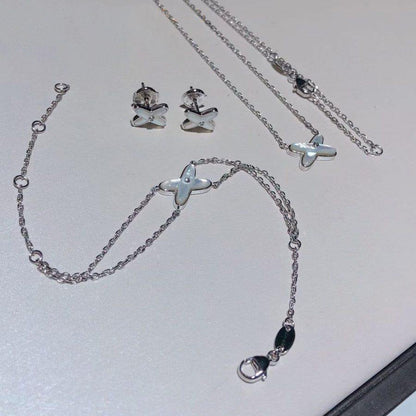 [BLAUE TRÄNEN]JEUX ARMBAND WEISSES MOP SILBER 1 DIAMANT
