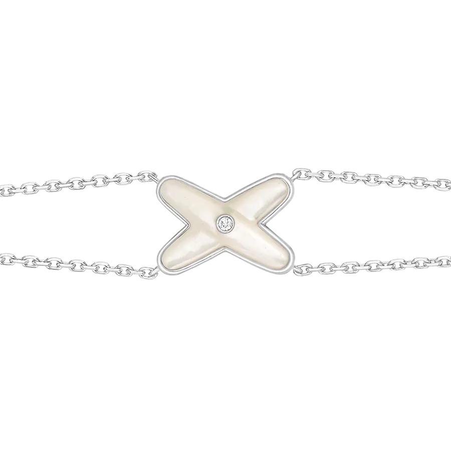 [BLAUE TRÄNEN]JEUX ARMBAND WEISSES MOP SILBER 1 DIAMANT