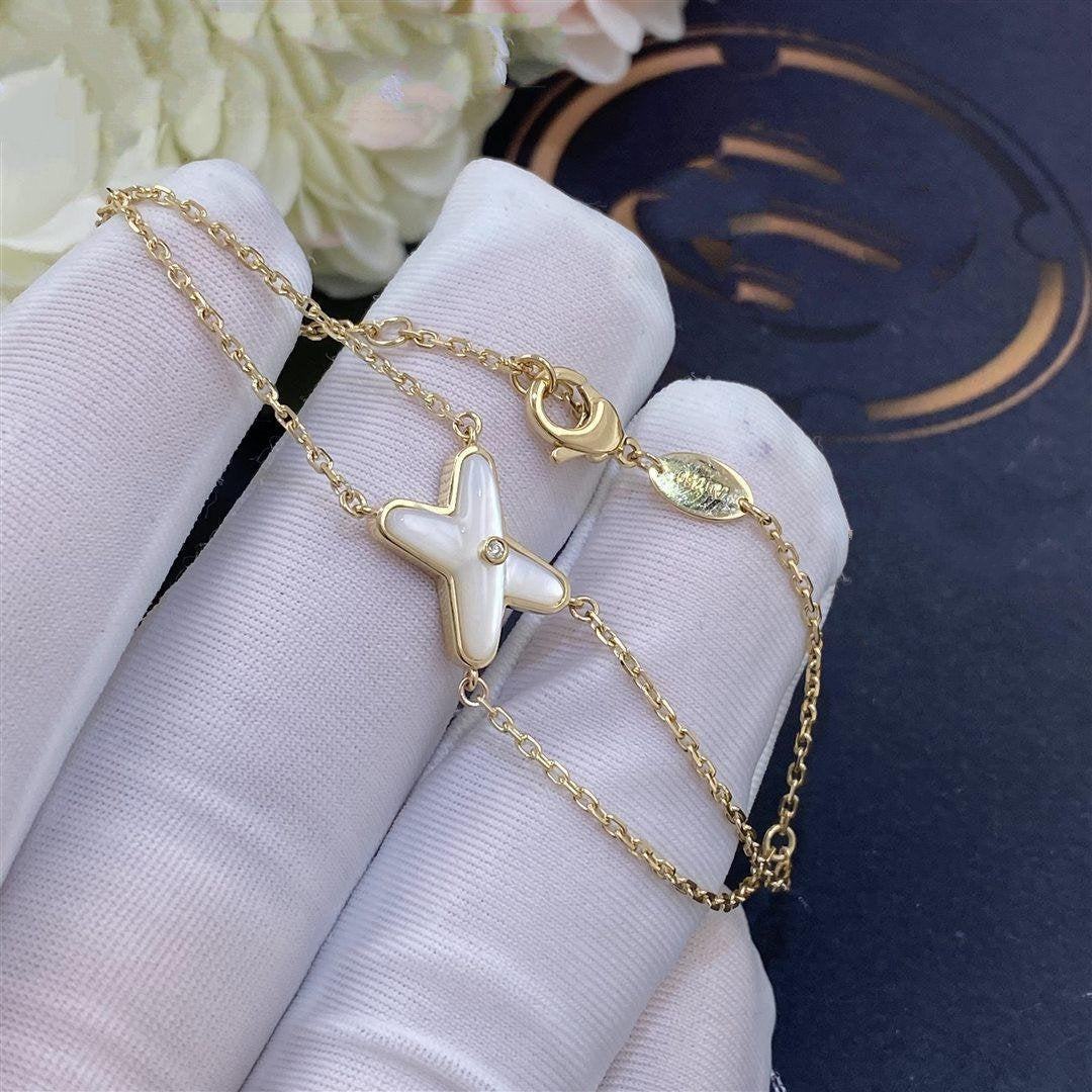 [BLAUE TRÄNEN]JEUX ARMBAND WEISSES MOP GOLD 1 DIAMANT