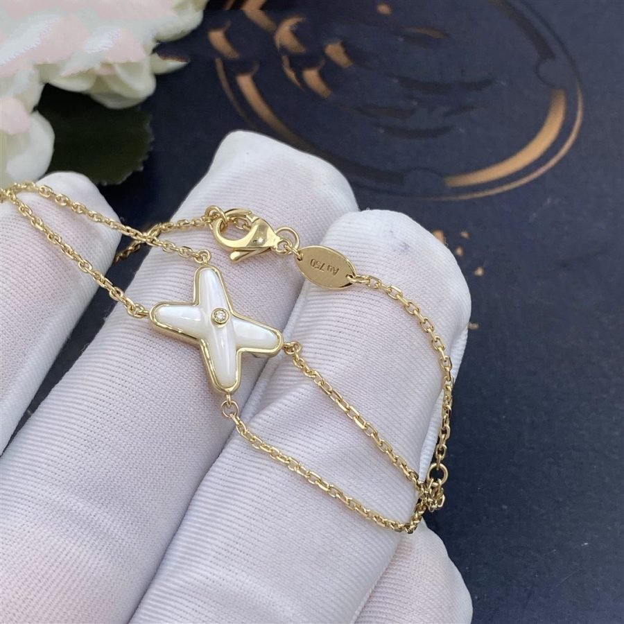 [BLAUE TRÄNEN]JEUX ARMBAND WEISSES MOP GOLD 1 DIAMANT