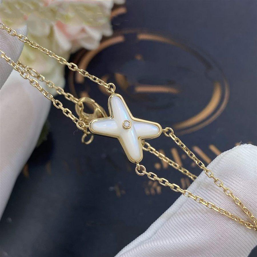 [BLAUE TRÄNEN]JEUX ARMBAND WEISSES MOP GOLD 1 DIAMANT