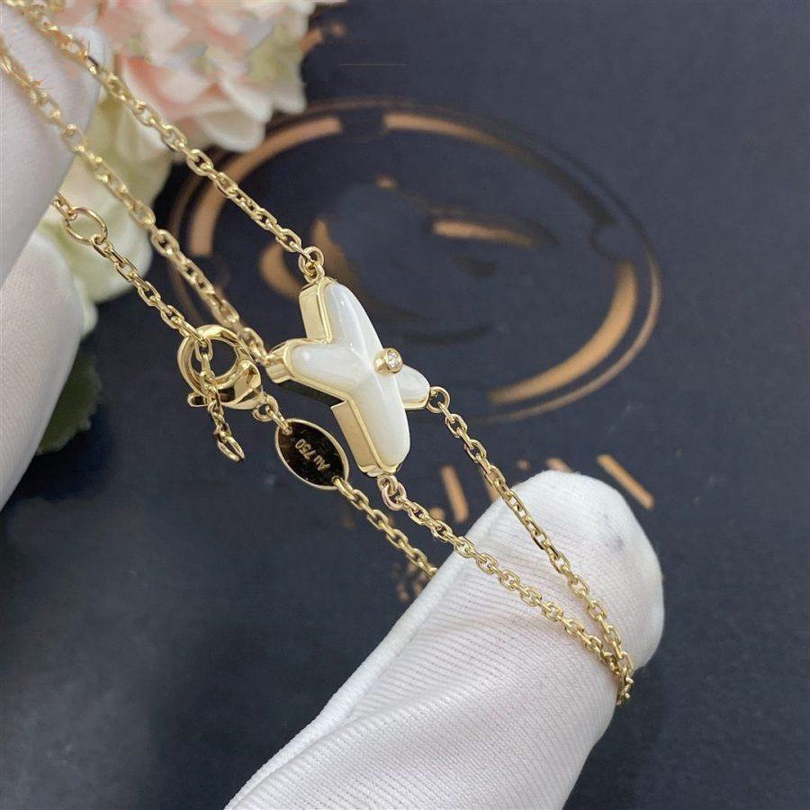 [BLAUE TRÄNEN]JEUX ARMBAND WEISSES MOP GOLD 1 DIAMANT