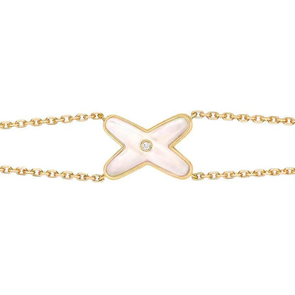 [BLAUE TRÄNEN]JEUX ARMBAND WEISSES MOP GOLD 1 DIAMANT