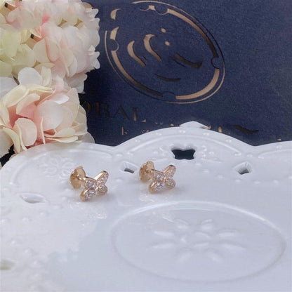 [BLAUE TRÄNEN]JEUX DE ROSÉGOLD DIAMANT OHRRINGE
