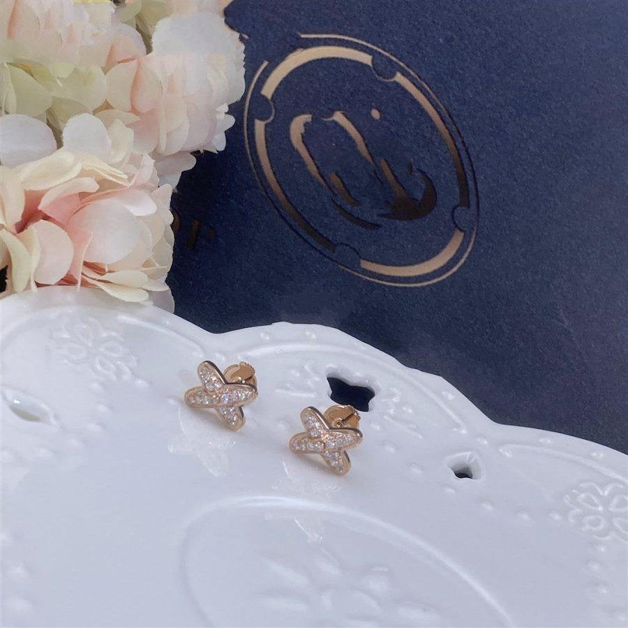 [BLAUE TRÄNEN]JEUX DE ROSÉGOLD DIAMANT OHRRINGE