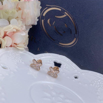 [BLAUE TRÄNEN]JEUX DE ROSÉGOLD DIAMANT OHRRINGE