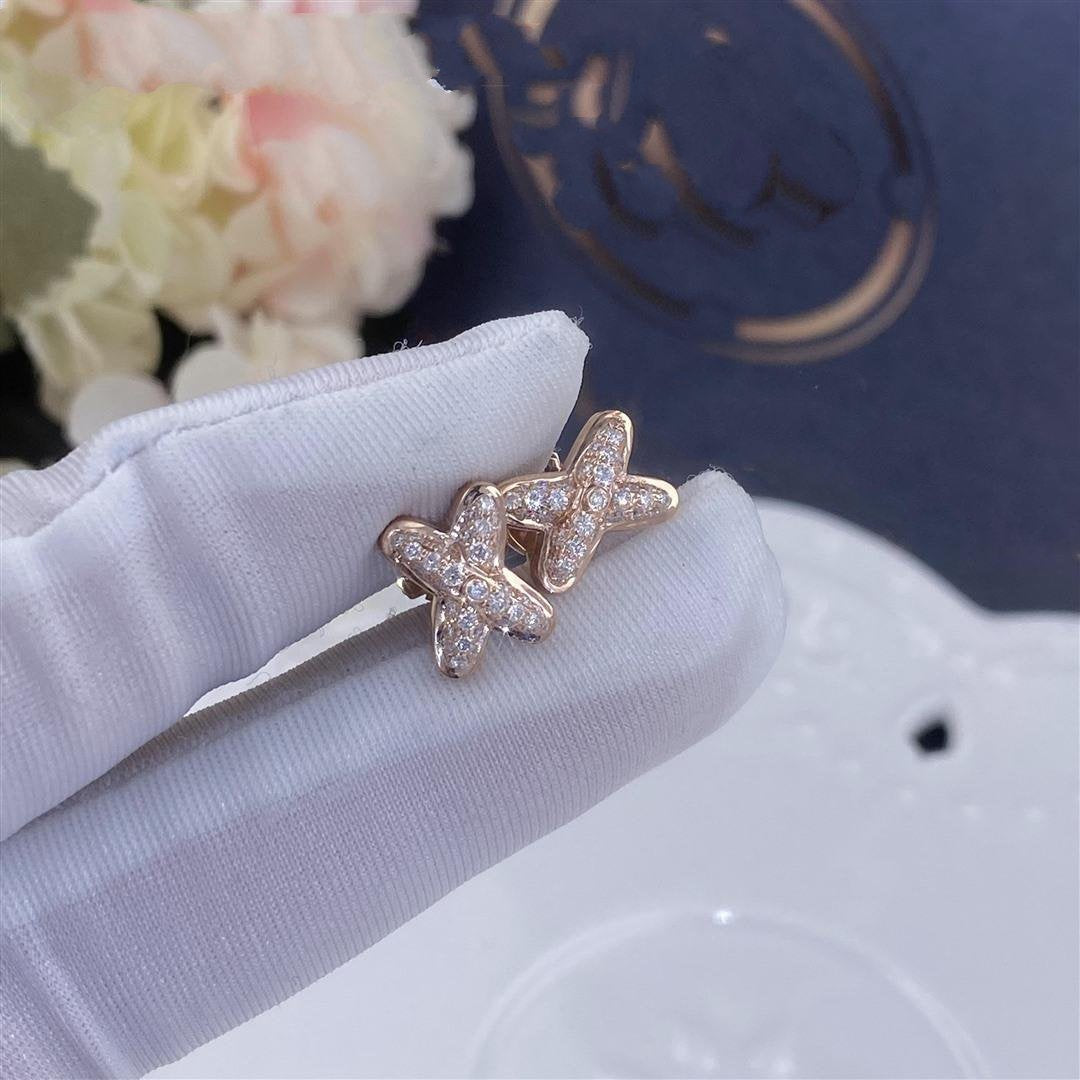 [BLAUE TRÄNEN]JEUX DE ROSÉGOLD DIAMANT OHRRINGE