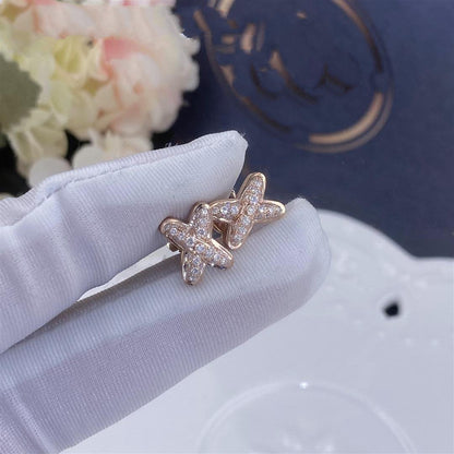 [BLAUE TRÄNEN]JEUX DE ROSÉGOLD DIAMANT OHRRINGE