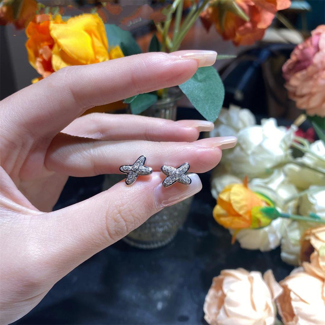 [BLAUE TRÄNEN]JEUX DE SILBER DIAMANT OHRRINGE