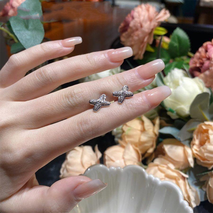 [BLAUE TRÄNEN]JEUX DE SILBER DIAMANT OHRRINGE