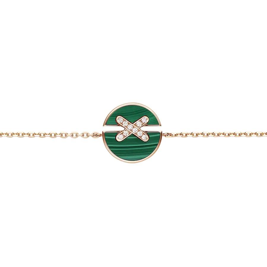 [BLAUE TRÄNEN]JEUX DE ARMBAND MALACHIT ROTGOLD DIAMANTEN