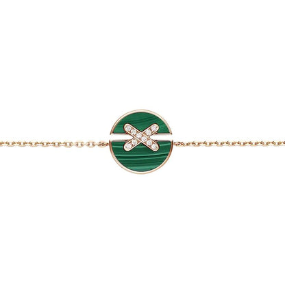 [BLAUE TRÄNEN]JEUX DE ARMBAND MALACHIT ROTGOLD DIAMANTEN