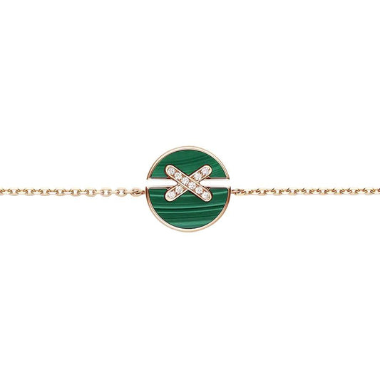 [BLAUE TRÄNEN]JEUX DE ARMBAND MALACHIT ROTGOLD DIAMANTEN