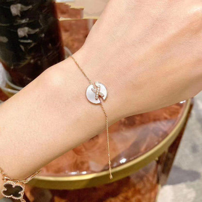 [BLAUE TRÄNEN]JEUX DE ARMBAND MOP ROSA GOLD DIAMANTEN