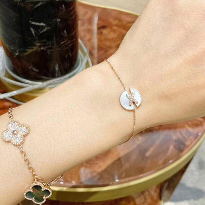 [BLAUE TRÄNEN]JEUX DE ARMBAND MOP ROSA GOLD DIAMANTEN