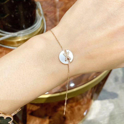 [BLAUE TRÄNEN]JEUX DE ARMBAND MOP ROSA GOLD DIAMANTEN