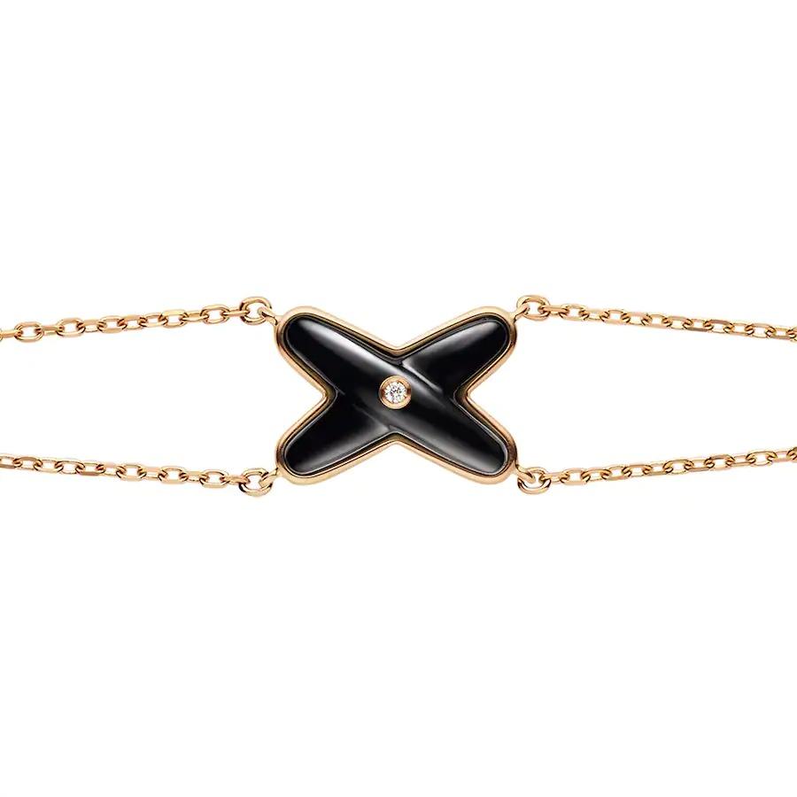 [BLAUE TRÄNEN]JEUX ARMBAND ONYX ROTGOLD 1 DIAMANT