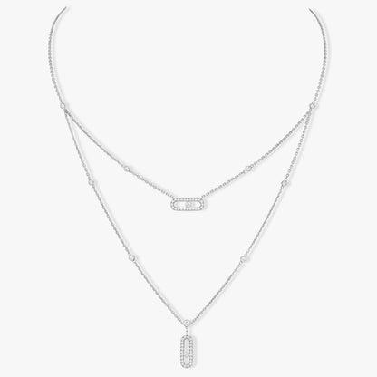 [Blue Tears Jewelry]MOVE 2 ROW DIAMOND NECKLACE