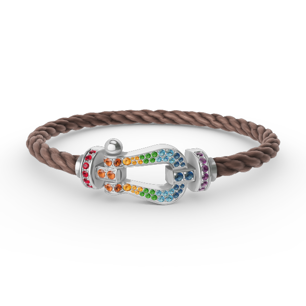 [BLUE TEARS]FORC GROSSES HUFEISENFARBIGES DIAMANTARMBAND SILBER