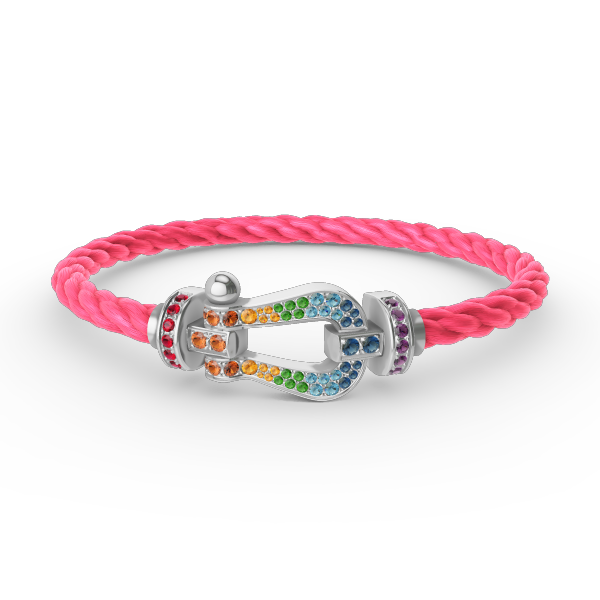 [BLUE TEARS]FORC GROSSES HUFEISENFARBIGES DIAMANTARMBAND SILBER