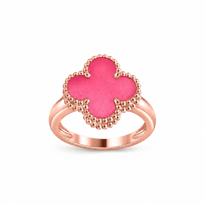 [Blue Tears Jewelry]NEW CLOVER PINK ENAMEL RINGS
