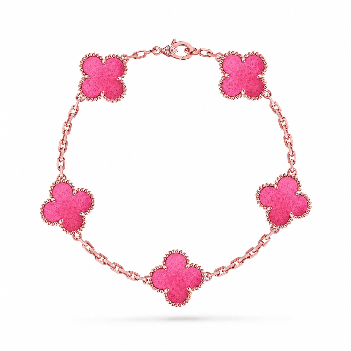 [Blue Tears Jewelry]NEW CLOVER 5 MOTIFS PINK ENAMEL BRACELET