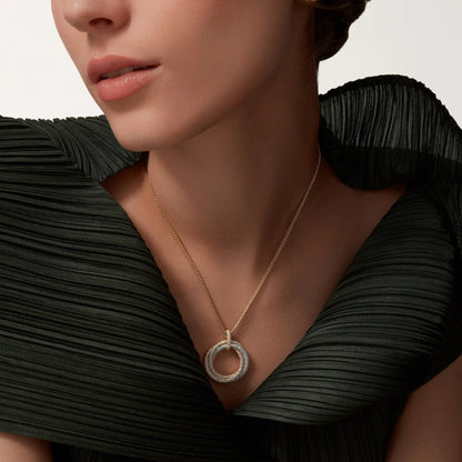 [Blue Tears Jewelry]TRINITY LARGE FULL DIAMOND  NECKLACE