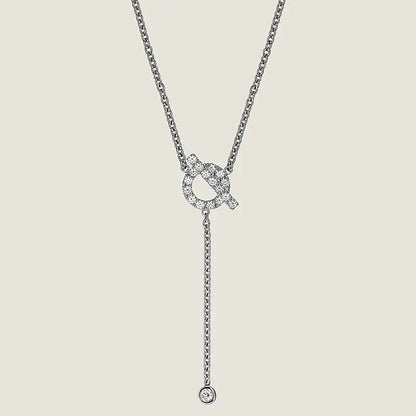 [BLAUE TRÄNEN]FINESSE SILBER DIAMANT HALSKETTE