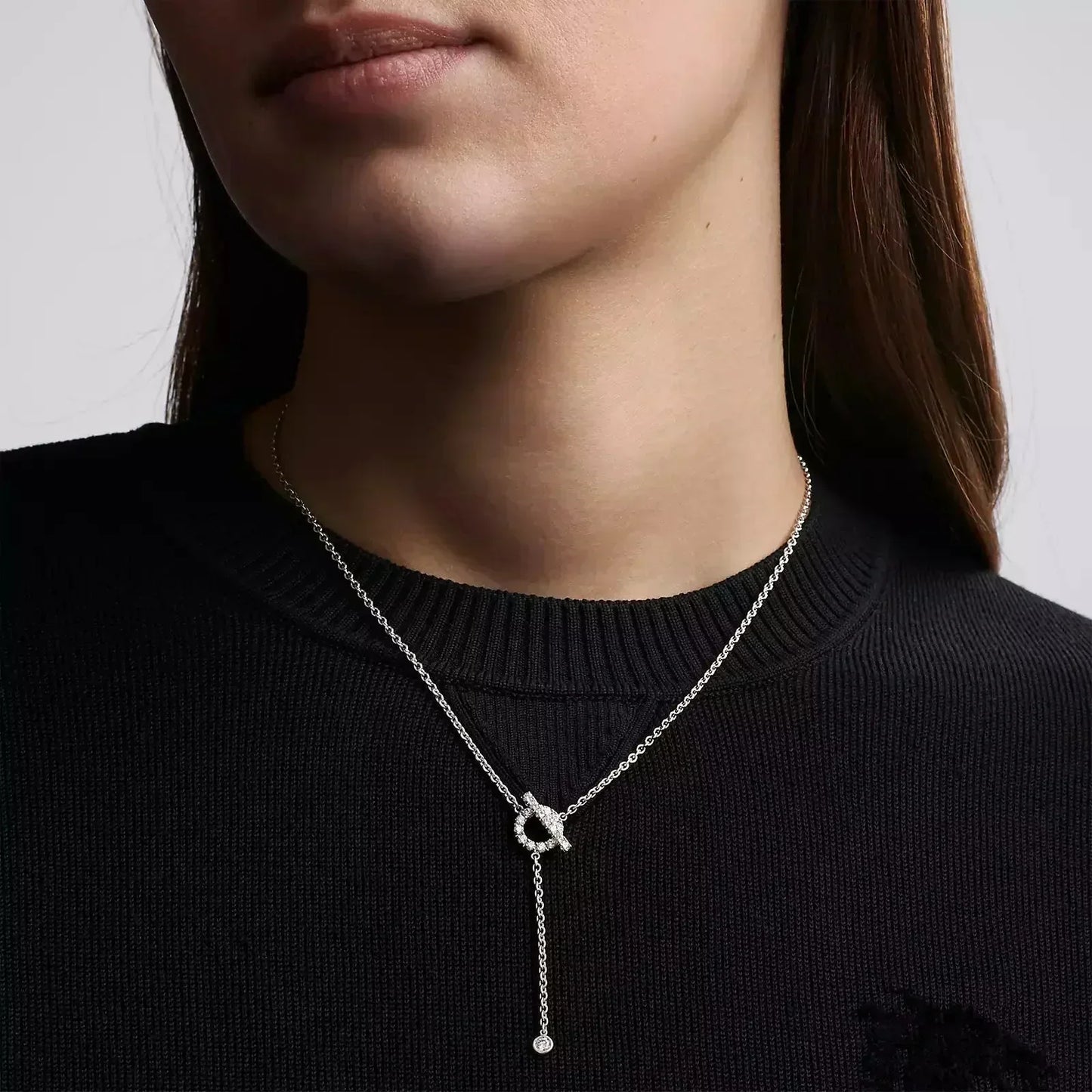 [BLAUE TRÄNEN]FINESSE SILBER DIAMANT HALSKETTE
