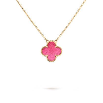 [Blue Tears Jewelry] NEW CLOVER 15MM PINK ENAMEL NECKLACE