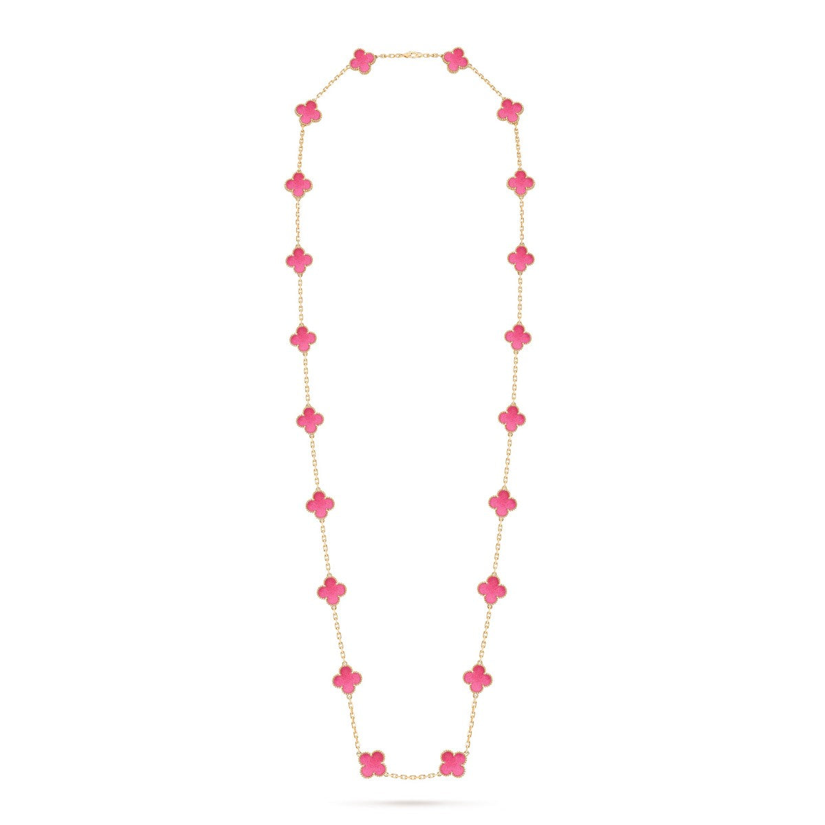 [Blue Tears Jewelry] NEW CLOVER 20 MOTIFS PINK ENAMEL NECKLACE