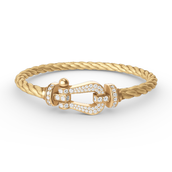 [BLAUE TRÄNEN]FORCE GROSSES HUFEISENARMBAND MIT DIAMANTEN IN GOLD