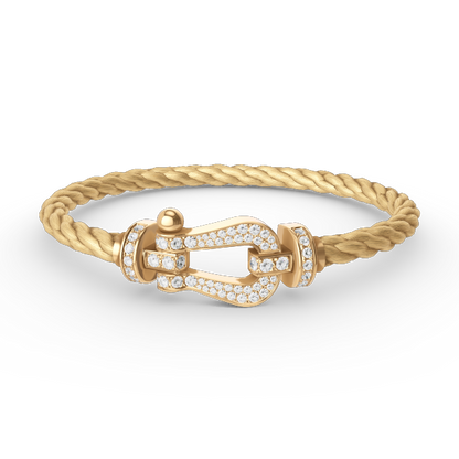 [BLAUE TRÄNEN]FORCE GROSSES HUFEISENARMBAND MIT DIAMANTEN IN GOLD