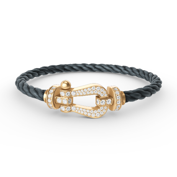 [BLAUE TRÄNEN]FORCE GROSSES HUFEISENARMBAND MIT DIAMANTEN IN GOLD