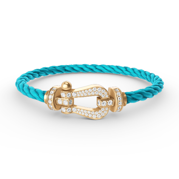 [BLAUE TRÄNEN]FORCE GROSSES HUFEISENARMBAND MIT DIAMANTEN IN GOLD