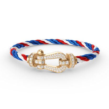 [BLAUE TRÄNEN]FORCE GROSSES HUFEISENARMBAND MIT DIAMANTEN IN GOLD