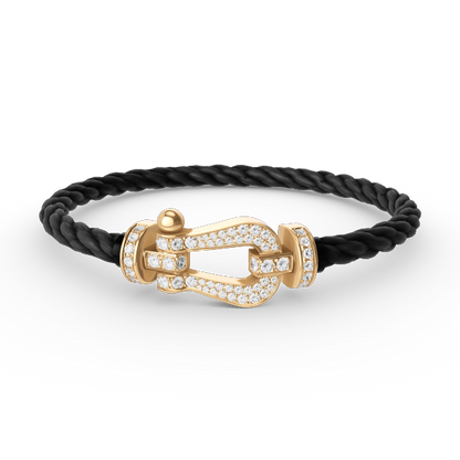 [BLAUE TRÄNEN]FORCE GROSSES HUFEISENARMBAND MIT DIAMANTEN IN GOLD