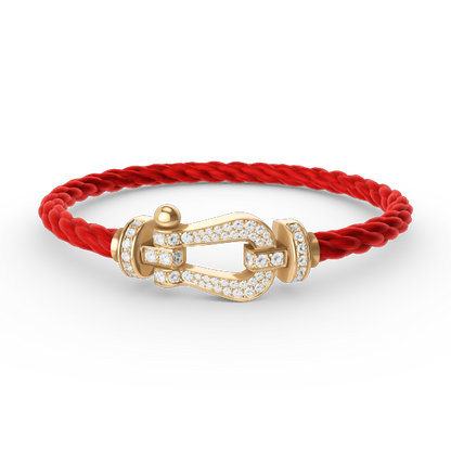 [BLAUE TRÄNEN]FORCE GROSSES HUFEISENARMBAND MIT DIAMANTEN IN GOLD