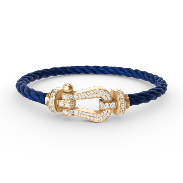 [BLAUE TRÄNEN]FORCE GROSSES HUFEISENARMBAND MIT DIAMANTEN IN GOLD